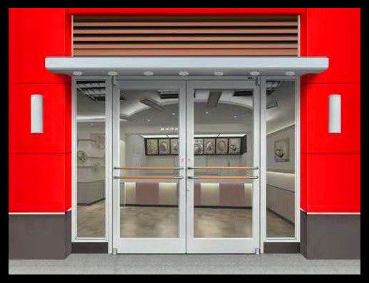 Puerta delantera de la tienda de KFC de aleación de aluminio recubierta de fluorocarbonos Puerta delantera de la tienda de KFC