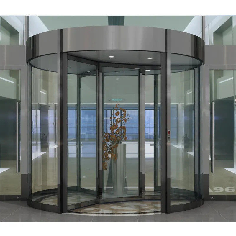 Puerta giratoria automática de 550 W con 3 alas y material de bronce
