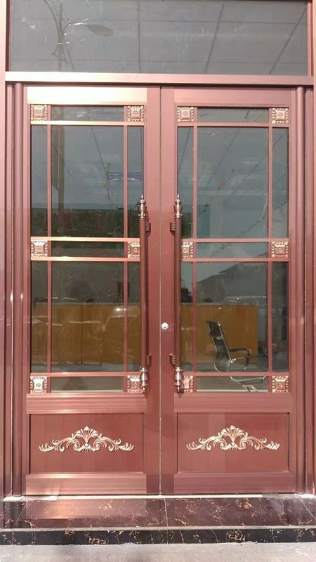 Modernos interiores decorativos balcón tienda puerta frontal de aluminio
