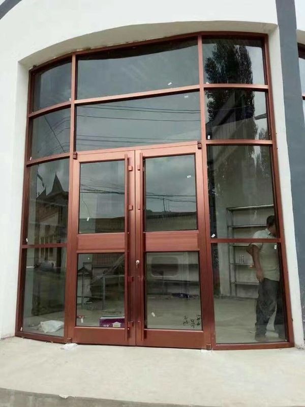 Precio mayorista de fábrica Cuadro de aluminio frente a la tienda Kfc Puerta piso de primavera Temperado Seguridad doble vidriado