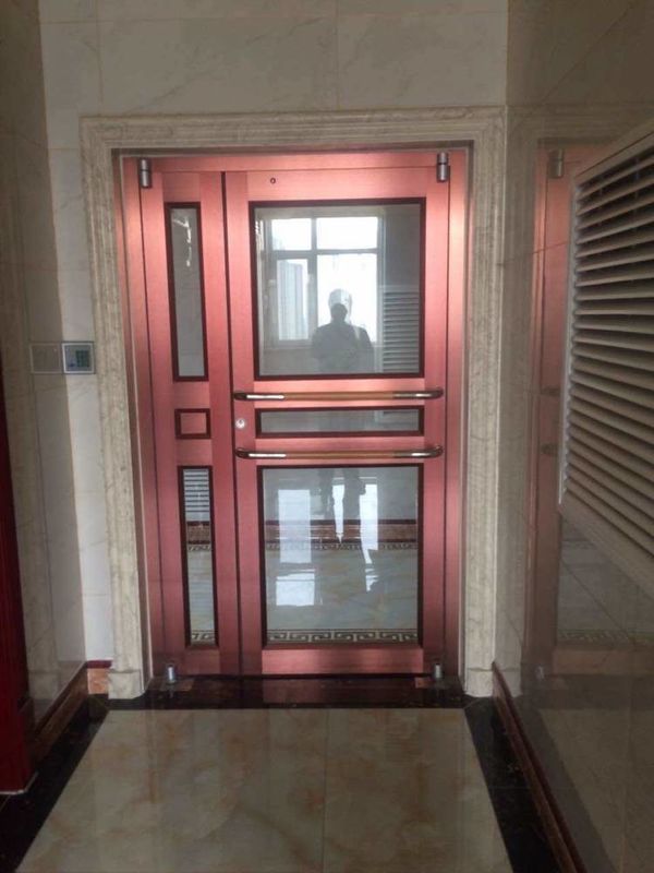 Dos capas de vidrio hueco templado de color rojo de placas medias estilo swing automático Kfc Dy Puerta comercial con automático